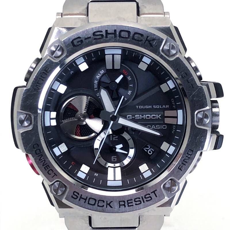 【ケース・取説付き】CASIO カシオ／G-SHOCK GST GST-B100-1AER／ソーラークォーツ／ステンレス／シルバー・ブラック