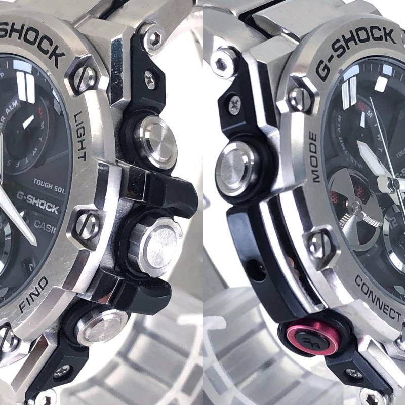 【ケース・取説付き】CASIO カシオ／G-SHOCK GST GST-B100-1AER／ソーラークォーツ／ステンレス／シルバー・ブラック