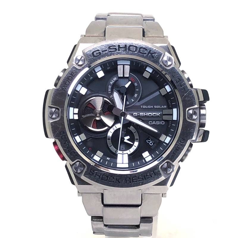 【ケース・取説付き】CASIO カシオ／G-SHOCK GST GST-B100-1AER／ソーラークォーツ／ステンレス／シルバー・ブラック