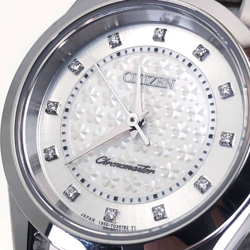 【美品】CITIZEN シチズン／ザ・シチズン 1950-T023657 レディース／シェル文字盤・12PD／クォーツ／ステンレス／シルバー