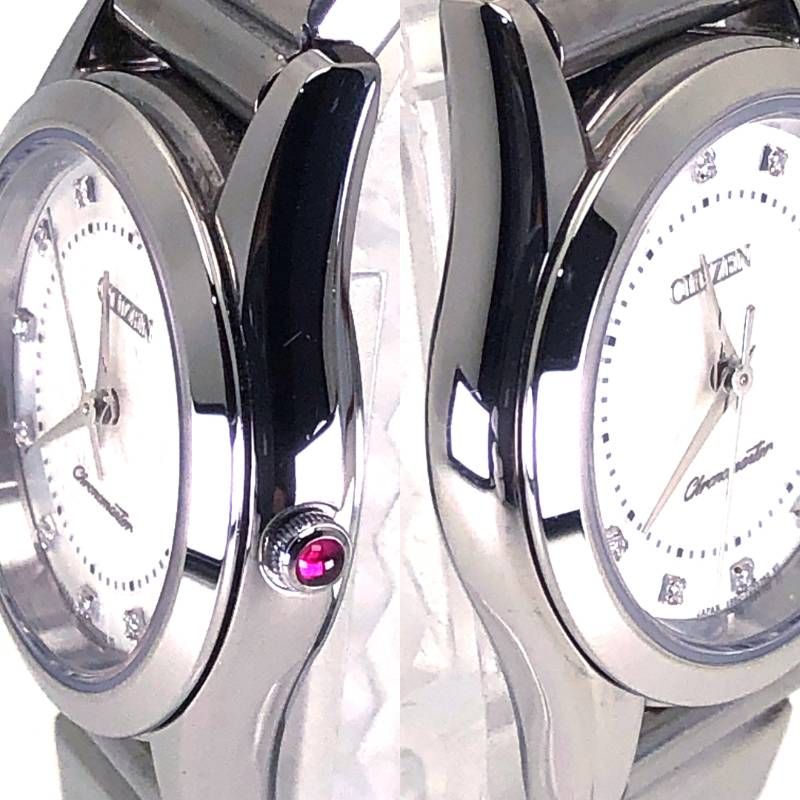 【美品】CITIZEN シチズン／ザ・シチズン 1950-T023657 レディース／シェル文字盤・12PD／クォーツ／ステンレス／シルバー