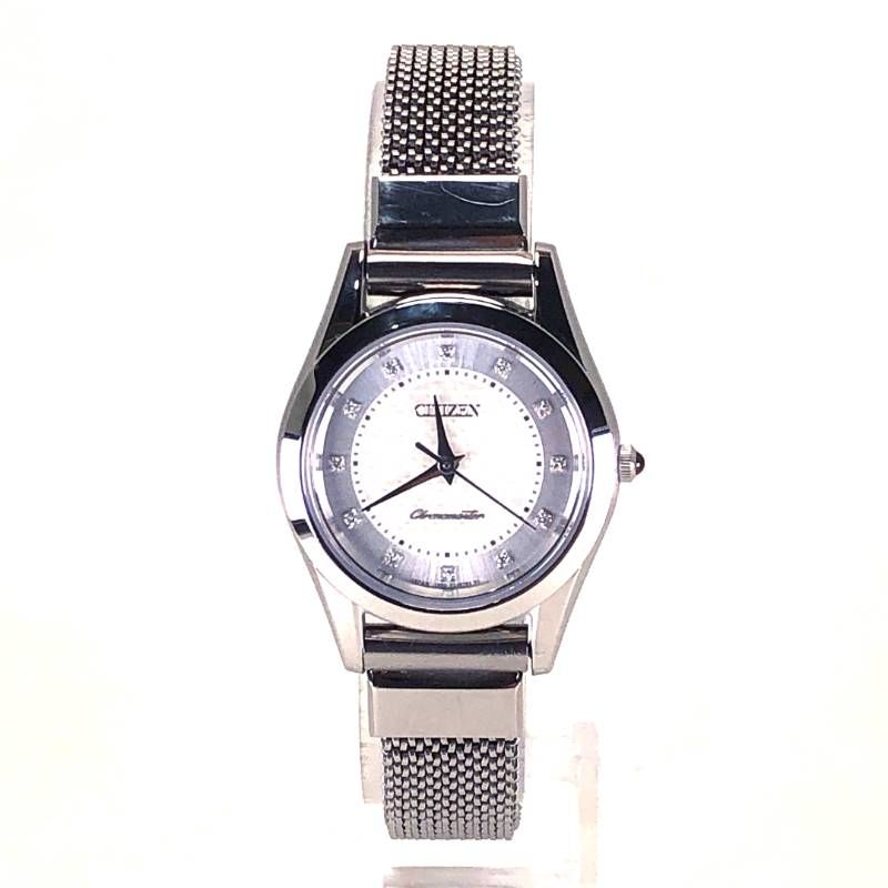 【美品】CITIZEN シチズン／ザ・シチズン 1950-T023657 レディース／シェル文字盤・12PD／クォーツ／ステンレス／シルバー