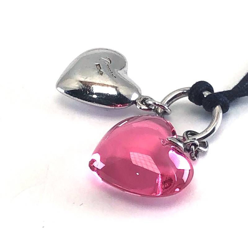 【美品・箱付き】Baccarat バカラ／チョーカー ネックレス Ｗハート／SV925・クリスタルグラス／シルバー・ピンク／BC668