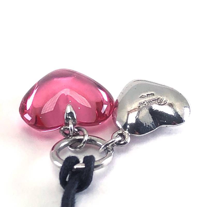 【美品・箱付き】Baccarat バカラ／チョーカー ネックレス Ｗハート／SV925・クリスタルグラス／シルバー・ピンク／BC668