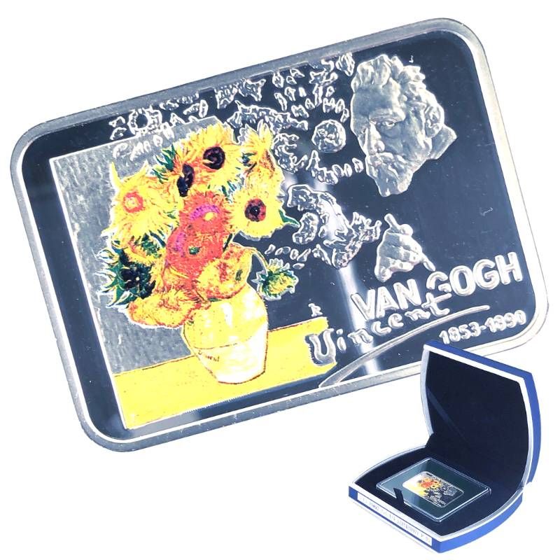 【希少・美品・ケース付き】2007年／ニウエ島 世界画家2 ゴッホ Vincent van Gogh 1ドル銀貨 記念銀貨／Ag925／シルバー・マルチカラー