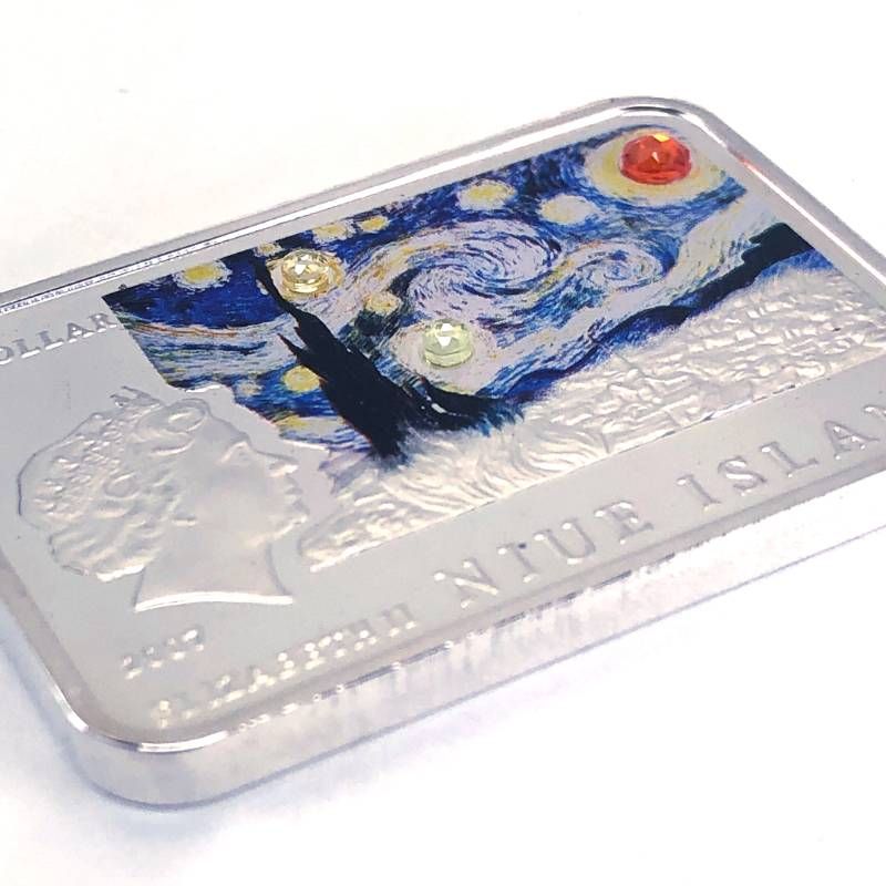 【希少・美品・ケース付き】2007年／ニウエ島 世界画家2 ゴッホ Vincent van Gogh 1ドル銀貨 記念銀貨／Ag925／シルバー・マルチカラー