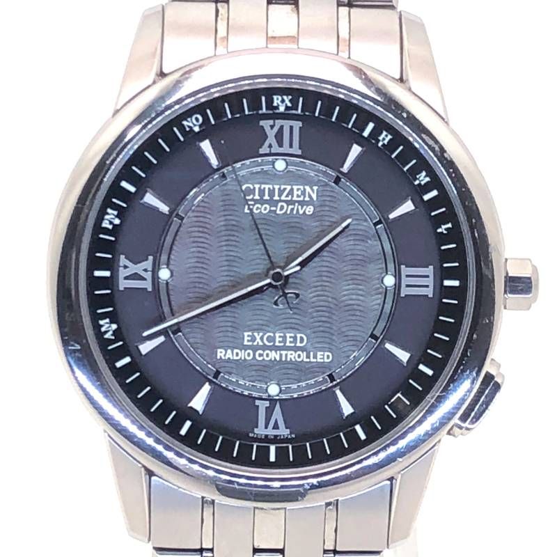 【電池交換済み】CITIZEN シチズン／エクシード H435-T008526／ソーラークォーツ／チタン／シルバー・ブラック