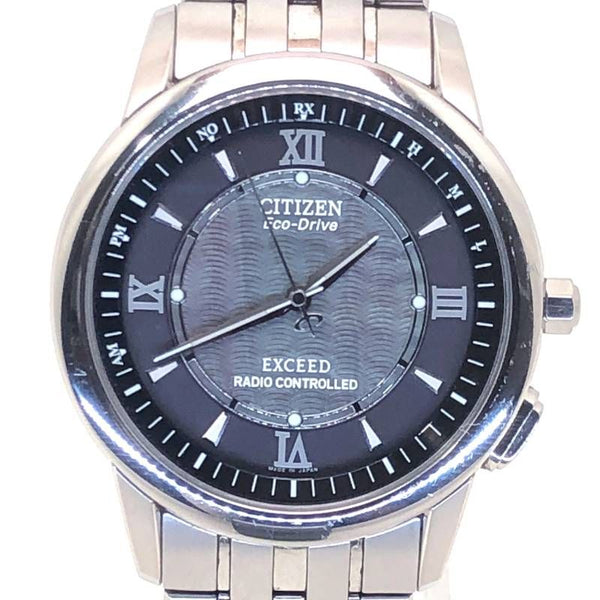 【電池交換済み】CITIZEN シチズン／エクシード H435-T008526／ソーラークォーツ／チタン／シルバー・ブラック
