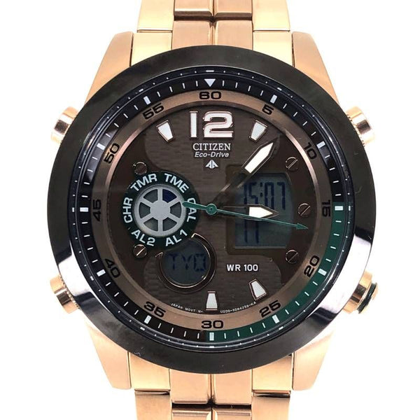 【美品・電池交換済み】CITIZEN シチズン／プロマスター エコドライブ U200-S055024／ソーラークォーツ／ステンレス・チタン／ゴールド・ブラック