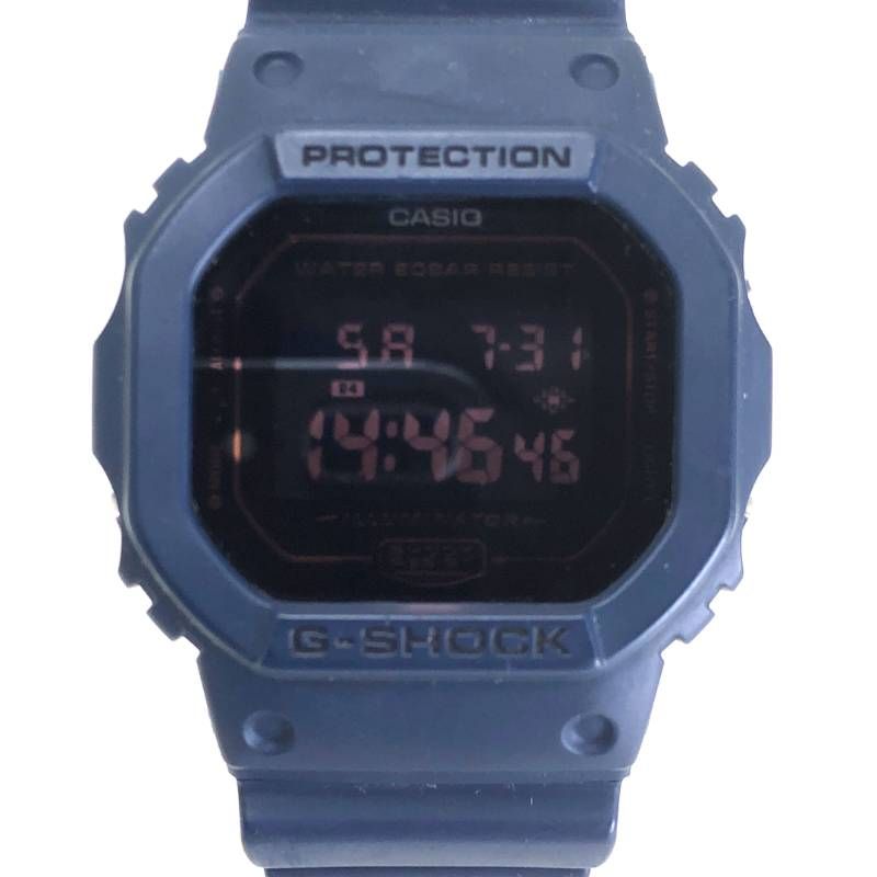 【美品】CASIO カシオ／G-SHOCK DW-5600BBM-2JF／クォーツ／樹脂／ネイビー・ブラック