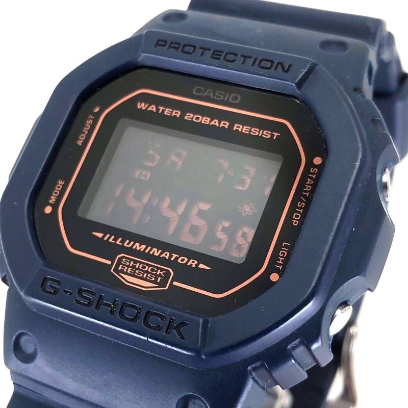 【美品】CASIO カシオ／G-SHOCK DW-5600BBM-2JF／クォーツ／樹脂／ネイビー・ブラック