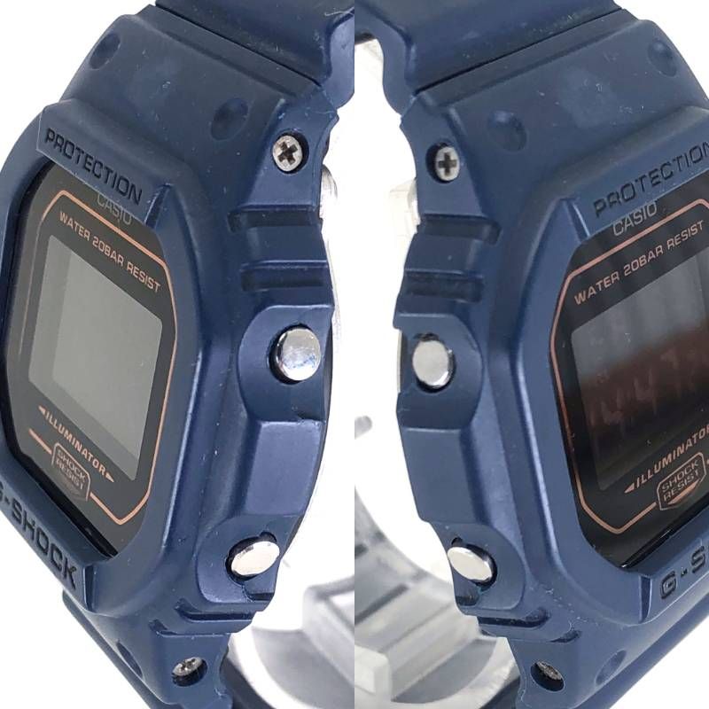 【美品】CASIO カシオ／G-SHOCK DW-5600BBM-2JF／クォーツ／樹脂／ネイビー・ブラック