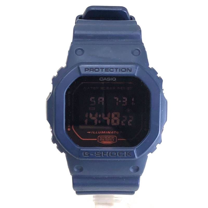 【美品】CASIO カシオ／G-SHOCK DW-5600BBM-2JF／クォーツ／樹脂／ネイビー・ブラック