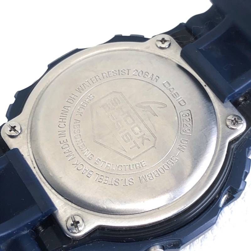 【美品】CASIO カシオ／G-SHOCK DW-5600BBM-2JF／クォーツ／樹脂／ネイビー・ブラック