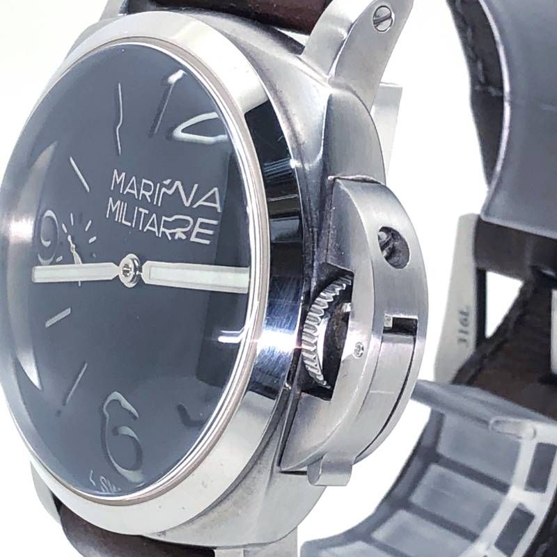 【希少・美品・ケース・替えベルト付】RXW/R.X.W（RockX solid Watch）／MARINA MILITARE マリーナミリターレ MM20／イタリア海軍時計モチーフ ミリタリー／手巻き／SUS316L・レザー／シルバー・ブラック・ブラウン