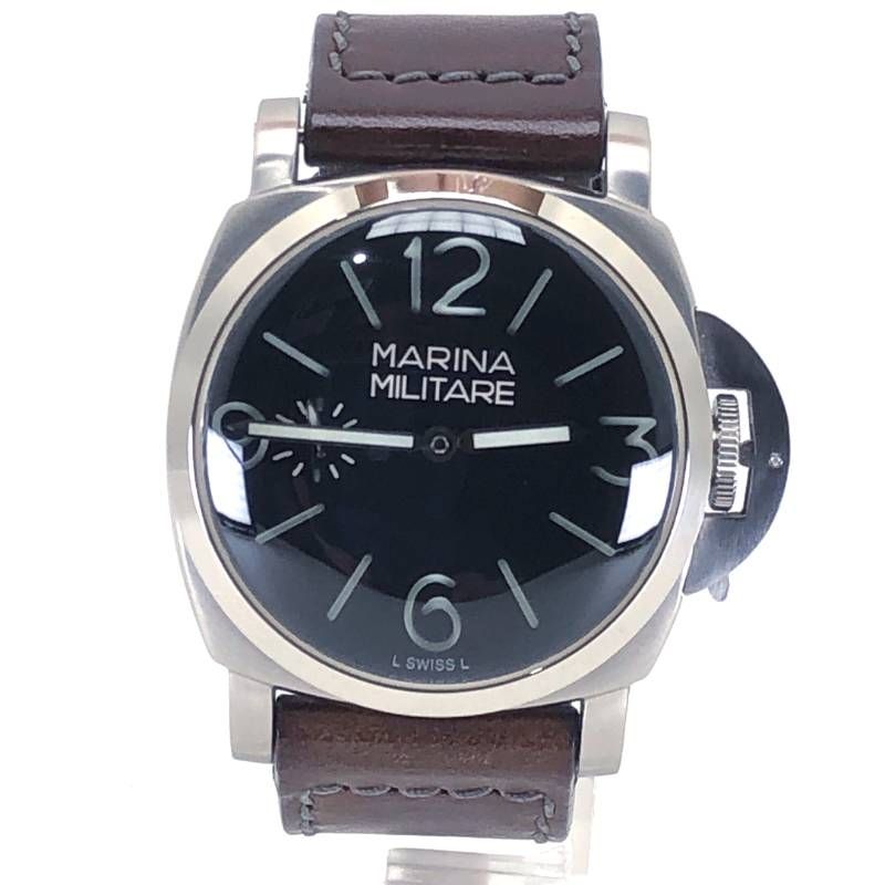 【希少・美品・ケース・替えベルト付】RXW/R.X.W（RockX solid Watch）／MARINA MILITARE マリーナミリターレ MM20／イタリア海軍時計モチーフ ミリタリー／手巻き／SUS316L・レザー／シルバー・ブラック・ブラウン
