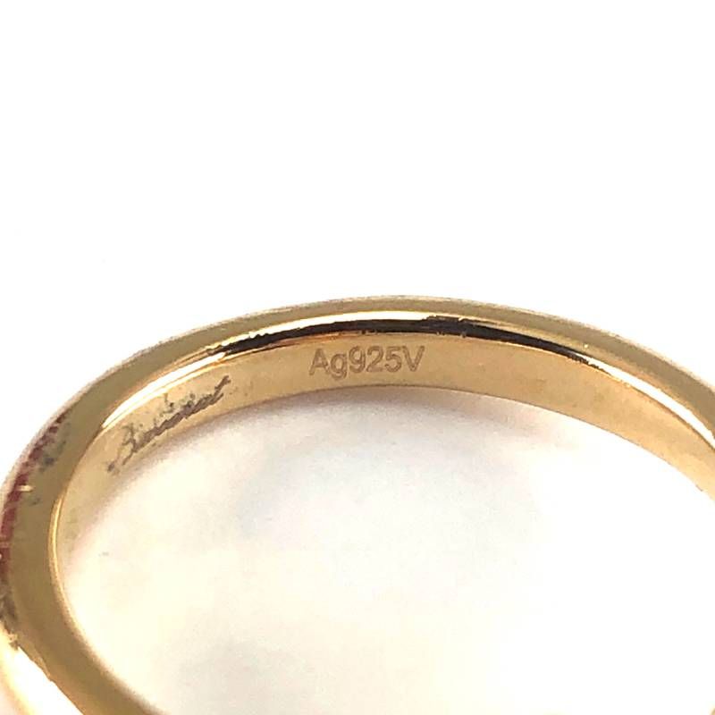 【箱付き】Baccarat バカラ／ミニメディチ リング 指輪／12号／SV925・クリスタルグラス／ゴールド・レッド／BC671