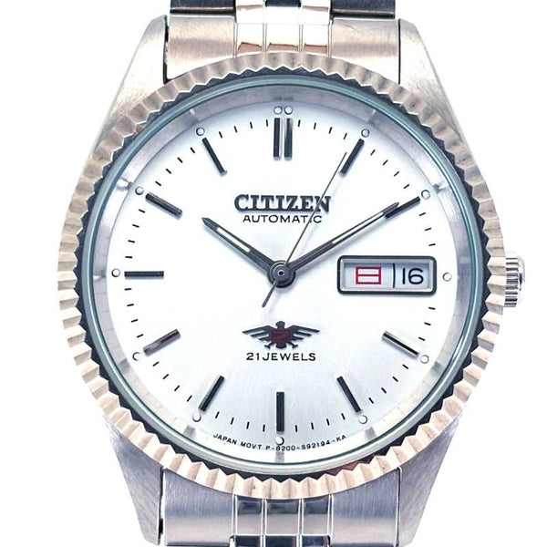 【美品】CITIZEN シチズン／イーグル7 6-S80521 HST フルーテッドベゼル／自動巻き／ステンレス／シルバー