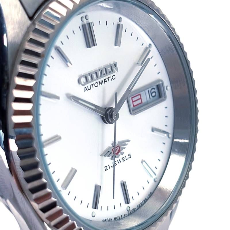 【美品】CITIZEN シチズン／イーグル7 6-S80521 HST フルーテッドベゼル／自動巻き／ステンレス／シルバー