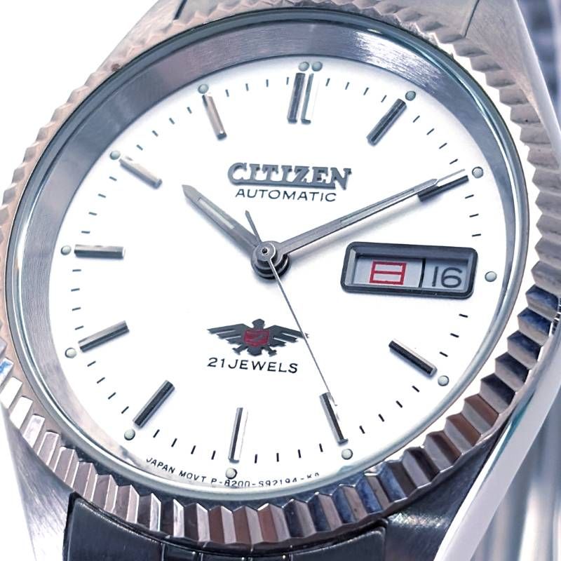 【美品】CITIZEN シチズン／イーグル7 6-S80521 HST フルーテッドベゼル／自動巻き／ステンレス／シルバー