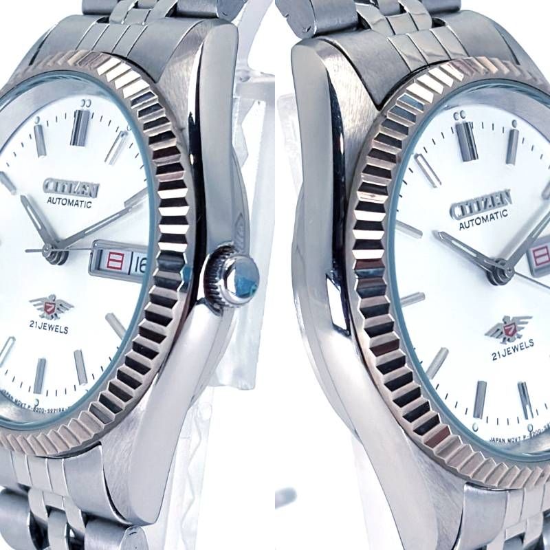 【美品】CITIZEN シチズン／イーグル7 6-S80521 HST フルーテッドベゼル／自動巻き／ステンレス／シルバー