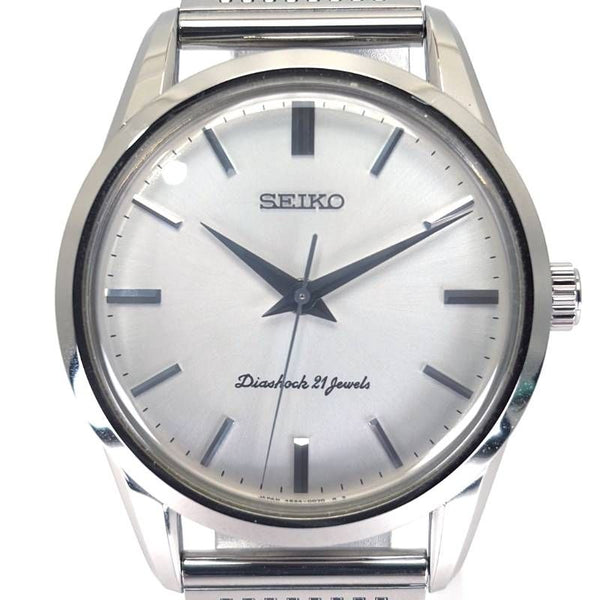 【美品・ケース・取説・替えベルト付き】SEIKO セイコー／メカニカル ダイアショック 4S24-0070／手巻き／ステンレス／シルバー
