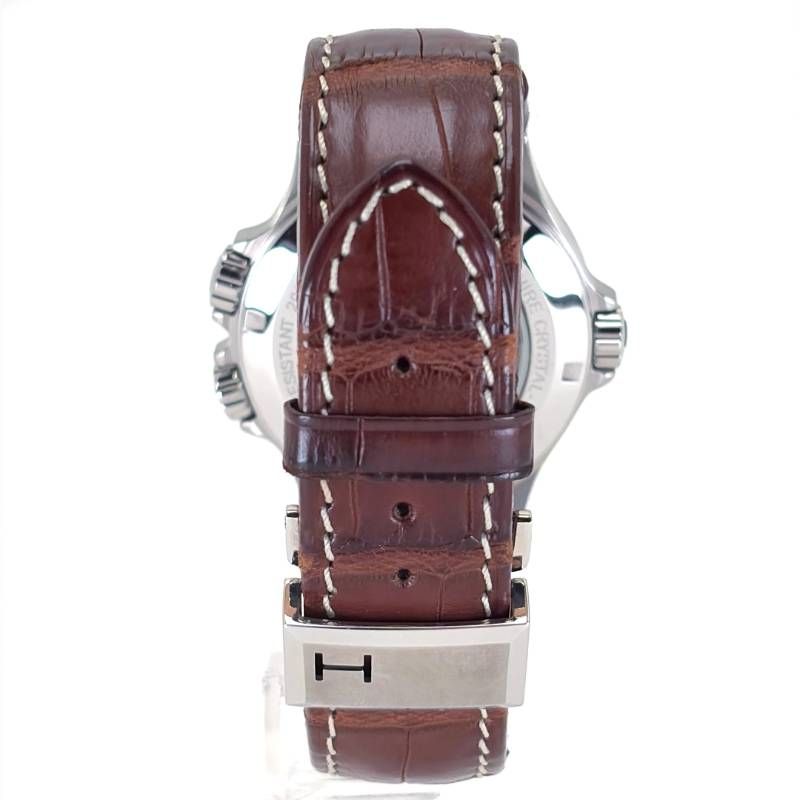 【美品・箱・取説付】Hamilton ハミルトン／カーキ ネイビー GMT  H776151／自動巻き／ステンレス・レザー／シルバー・ブラック・ブラウン