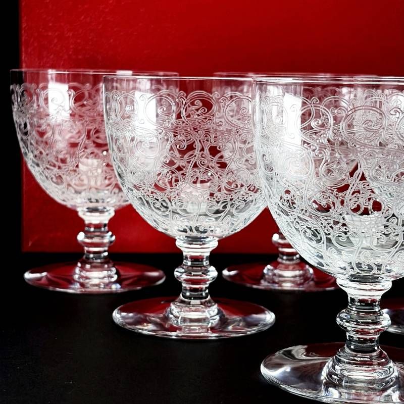 【美品・箱付き】Baccarat バカラ／ローハン ワイングラス 6客 セット／クリスタルグラス／クリア／BC678