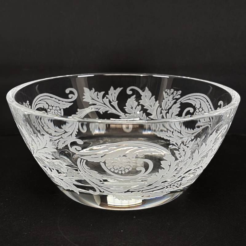 【美品・箱付き】CHRISTOFLE クリストフル／オランジェリー  クリスタルガラス エッチング ボウル／クリスタルガラス／クリア