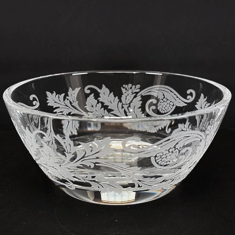 【美品・箱付き】CHRISTOFLE クリストフル／オランジェリー  クリスタルガラス エッチング ボウル／クリスタルガラス／クリア