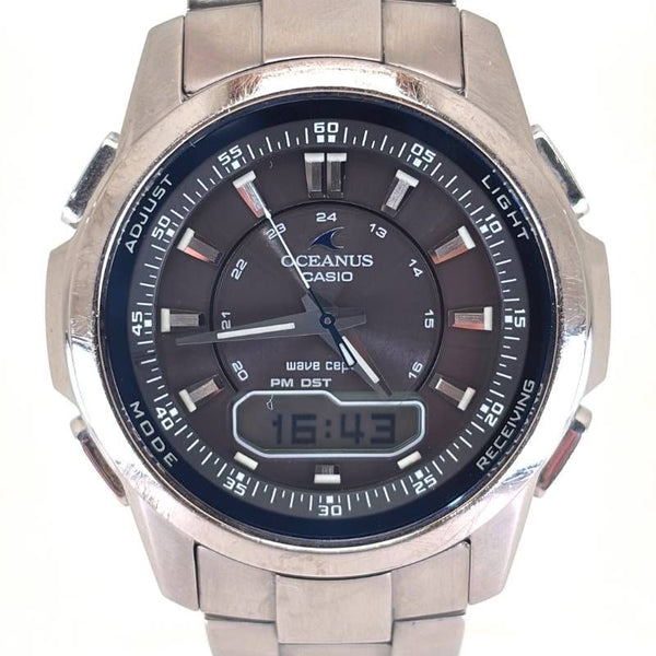 【電池交換済み】CASIO カシオ／オシアナス OCW-300／ソーラークォーツ／チタン／シルバー・ブラック・ブルー