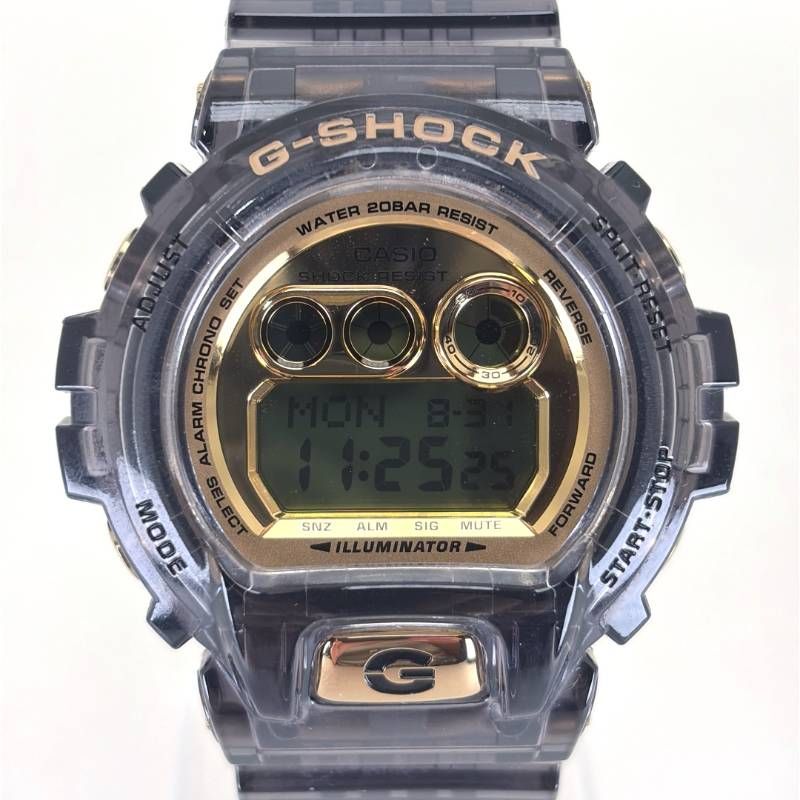 【美品】CASIO カシオ／G-SHOCK GD-X6900FB／クォーツ／樹脂／クリアブラック・ゴールド