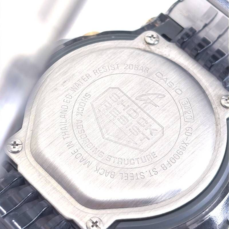 【美品】CASIO カシオ／G-SHOCK GD-X6900FB／クォーツ／樹脂／クリアブラック・ゴールド