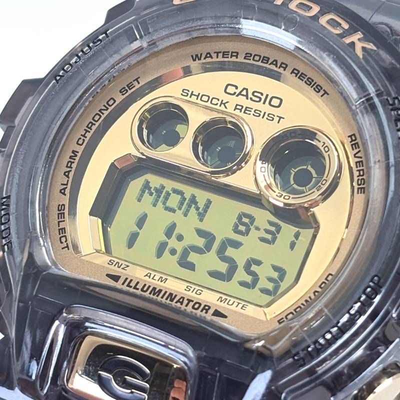 【美品】CASIO カシオ／G-SHOCK GD-X6900FB／クォーツ／樹脂／クリアブラック・ゴールド