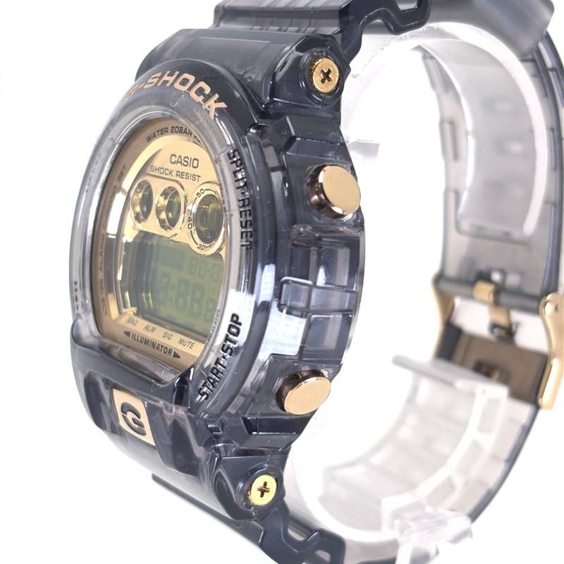 【美品】CASIO カシオ／G-SHOCK GD-X6900FB／クォーツ／樹脂／クリアブラック・ゴールド