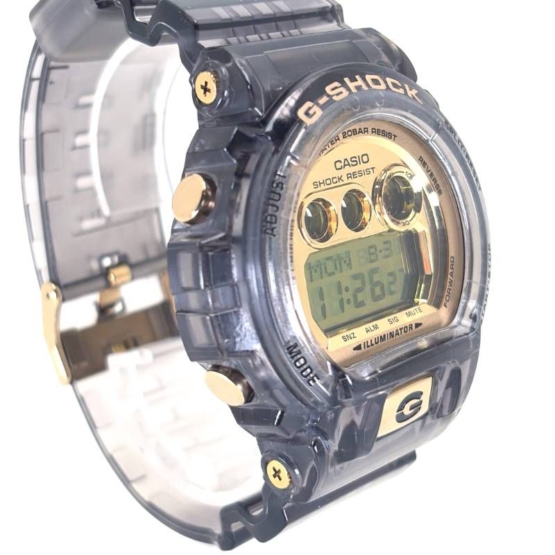 【美品】CASIO カシオ／G-SHOCK GD-X6900FB／クォーツ／樹脂／クリアブラック・ゴールド
