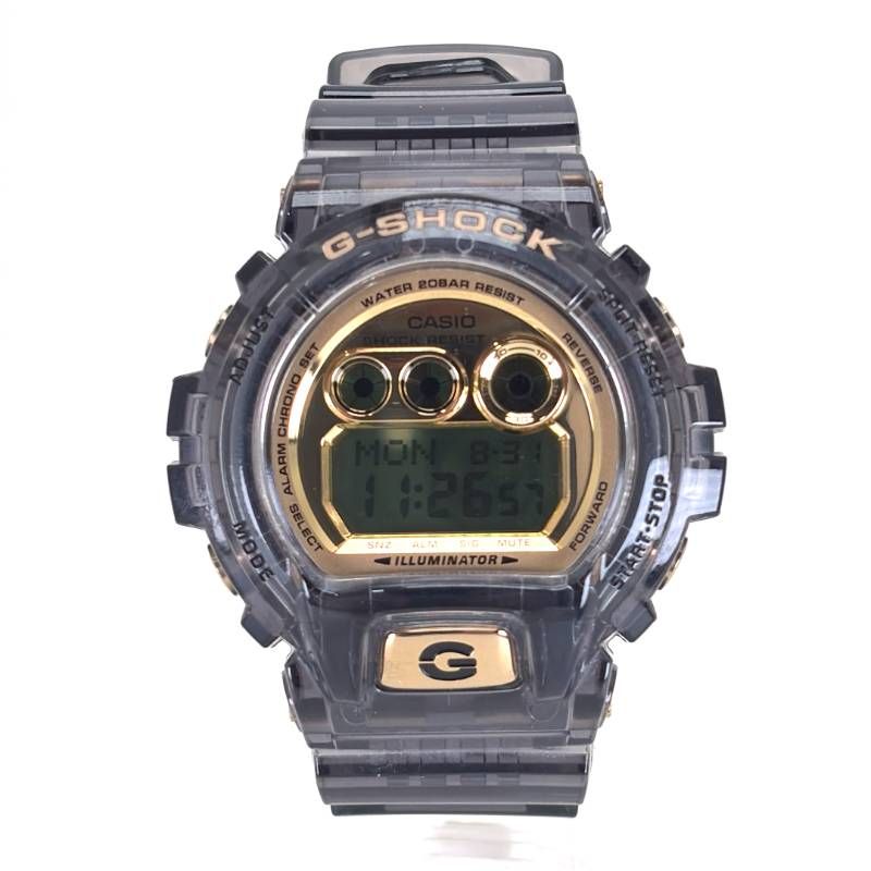 【美品】CASIO カシオ／G-SHOCK GD-X6900FB／クォーツ／樹脂／クリアブラック・ゴールド