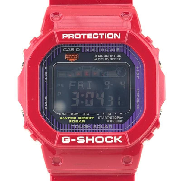 【美品】CASIO カシオ／G-SHOCK G-LIDE GWX-5600C／ソーラークォーツ／樹脂／レッド・ブラック