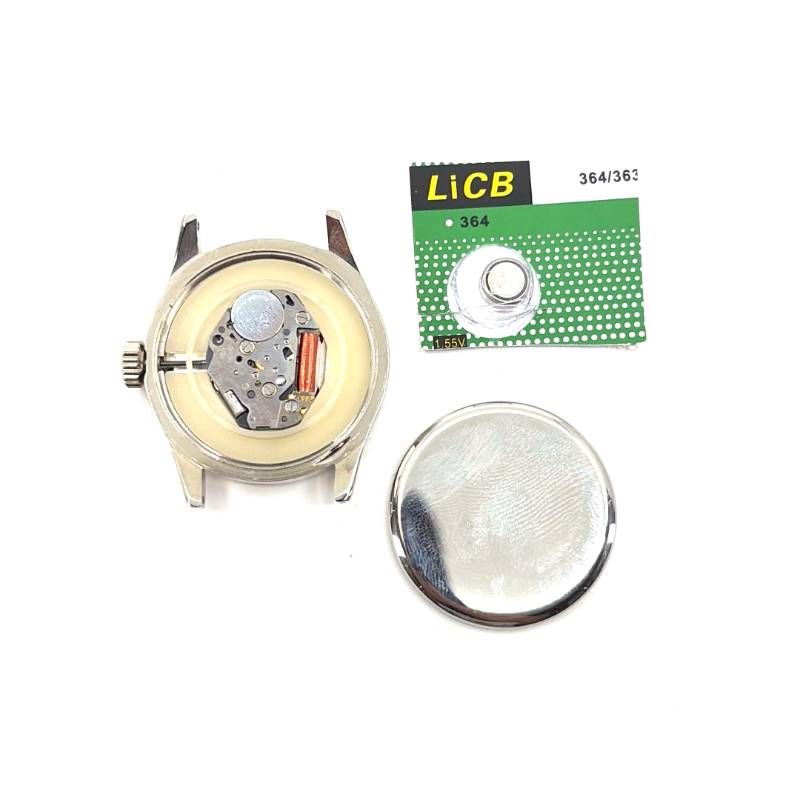 【美品・電池交換済】旧日本軍／陸軍 レプリカ ミリタリー／クォーツ／ステンレス・レザー／シルバー・ホワイト・ブラウン