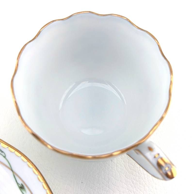 【希少・美品】HEREND ヘレンド／モーニング・グローリー デミタス カップ&ソーサー／ポーセリン／マルチカラー