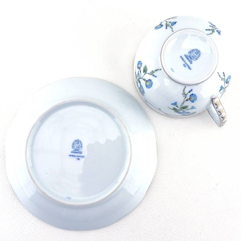 【希少・美品】HEREND ヘレンド／モーニング・グローリー ティー カップ&ソーサー／ポーセリン／マルチカラー