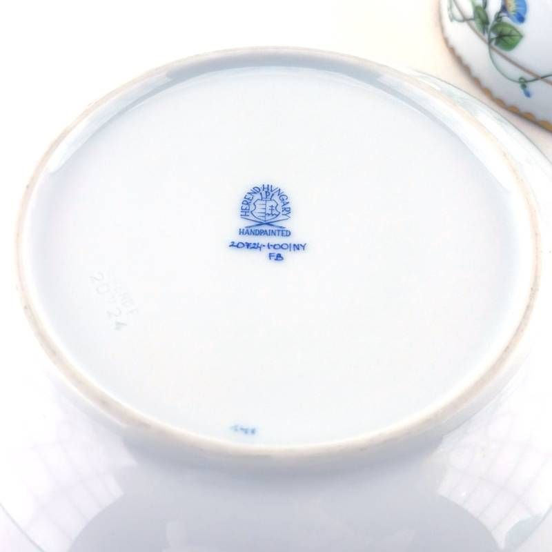 【希少・美品】HEREND ヘレンド／モーニング・グローリー ティー カップ&ソーサー／ポーセリン／マルチカラー