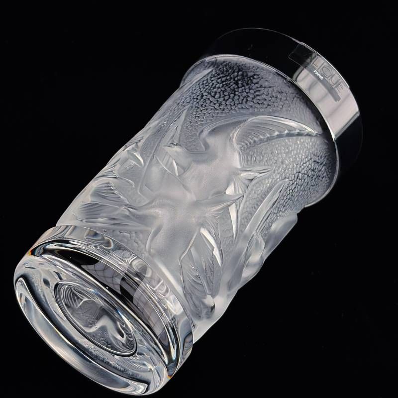 【美品・箱付き】LALIQUE ラリック／イロンデル タンブラー／クリスタルグラス／クリア・乳白色