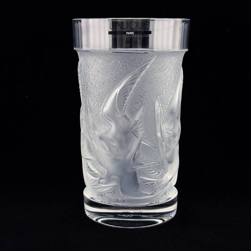 【美品・箱付き】LALIQUE ラリック／イロンデル タンブラー／クリスタルグラス／クリア・乳白色