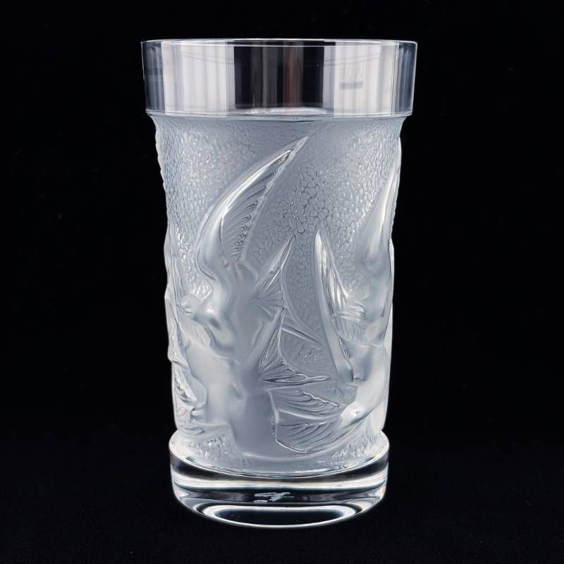 【美品・箱付き】LALIQUE ラリック／イロンデル タンブラー／クリスタルグラス／クリア・乳白色