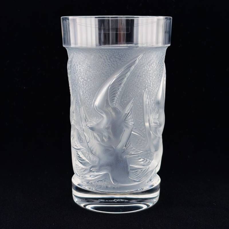 【美品・箱付き】LALIQUE ラリック／イロンデル タンブラー／クリスタルグラス／クリア・乳白色