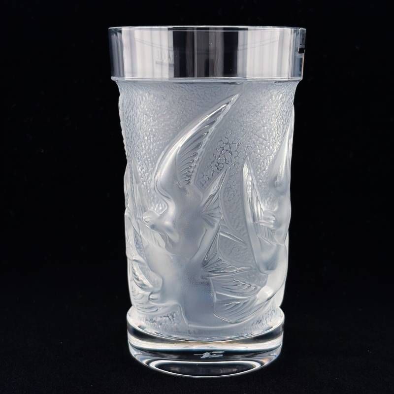 【美品・箱付き】LALIQUE ラリック／イロンデル タンブラー／クリスタルグラス／クリア・乳白色