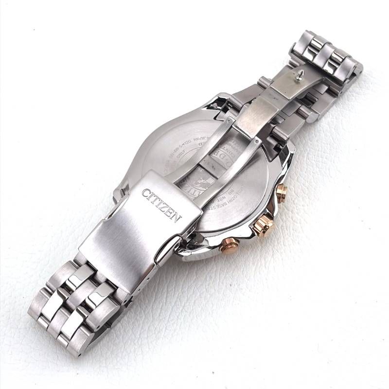【美品・ケース・コマ・取説・工具付き】CITIZEN シチズン／アテッサ エコドライブ ダブルダイレクトフライト H820-T021701／ソーラークォーツ／ステンレス・GP・ステンレス／シルバー・ゴールド・ベージュ