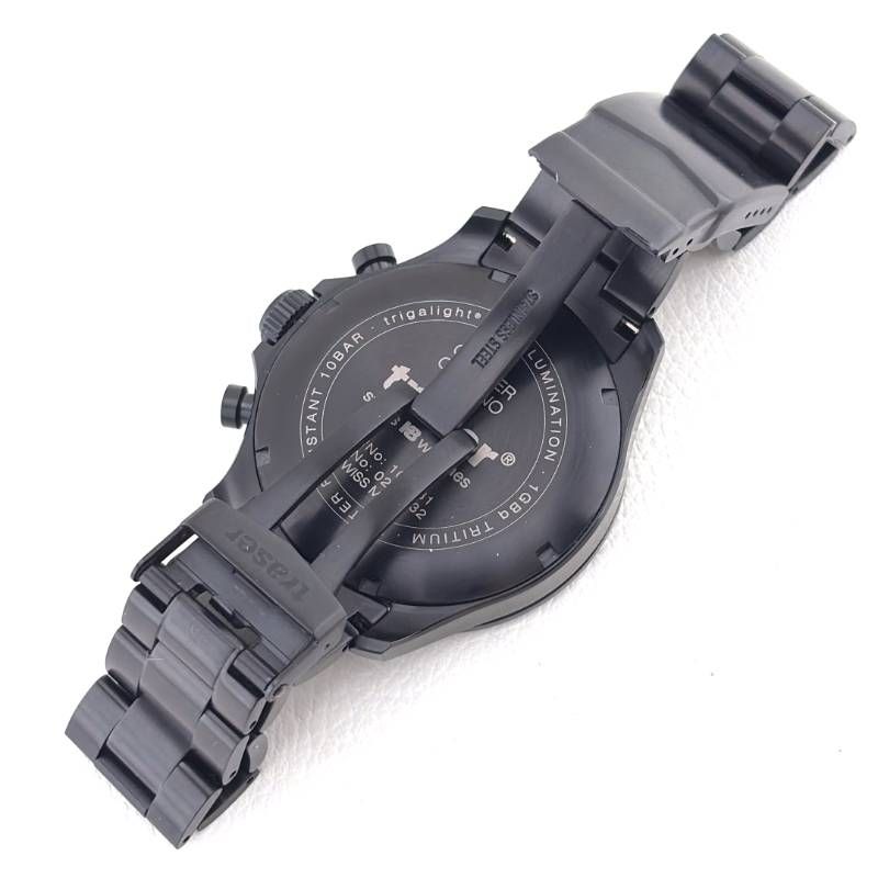【美品・ケース・ギャラ・取説付き】traser トレーサー／P67 Officer Pro Chrono オフィサー プロ クロノ ミリタリー 109181／クォーツ／ステンレス／ブラック・ダークグリーン