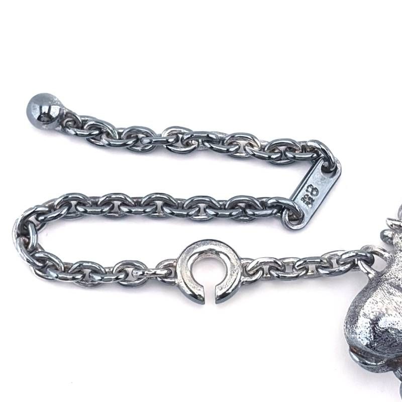 【希少・美品・箱付き】HERMES エルメス／ヒポポタマス カバ キーチェーン チャーム／SV925／シルバー